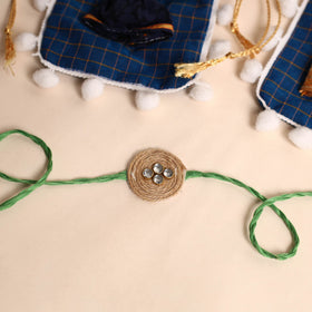  Handmade Stone Work Jute Rakhi (Set Of 2)
