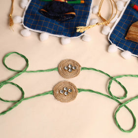  Handmade Stone Work Jute Rakhi (Set Of 2)