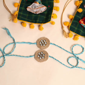  Handmade Stone Work Jute Rakhi (Set Of 2)