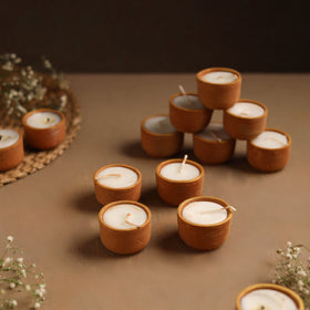  Handmade Terracotta Ball Candle (Set of 10)