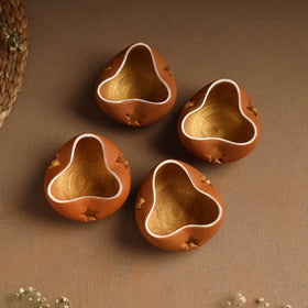 Handmade Terracotta Chirag Candle Holder (Set of 4)