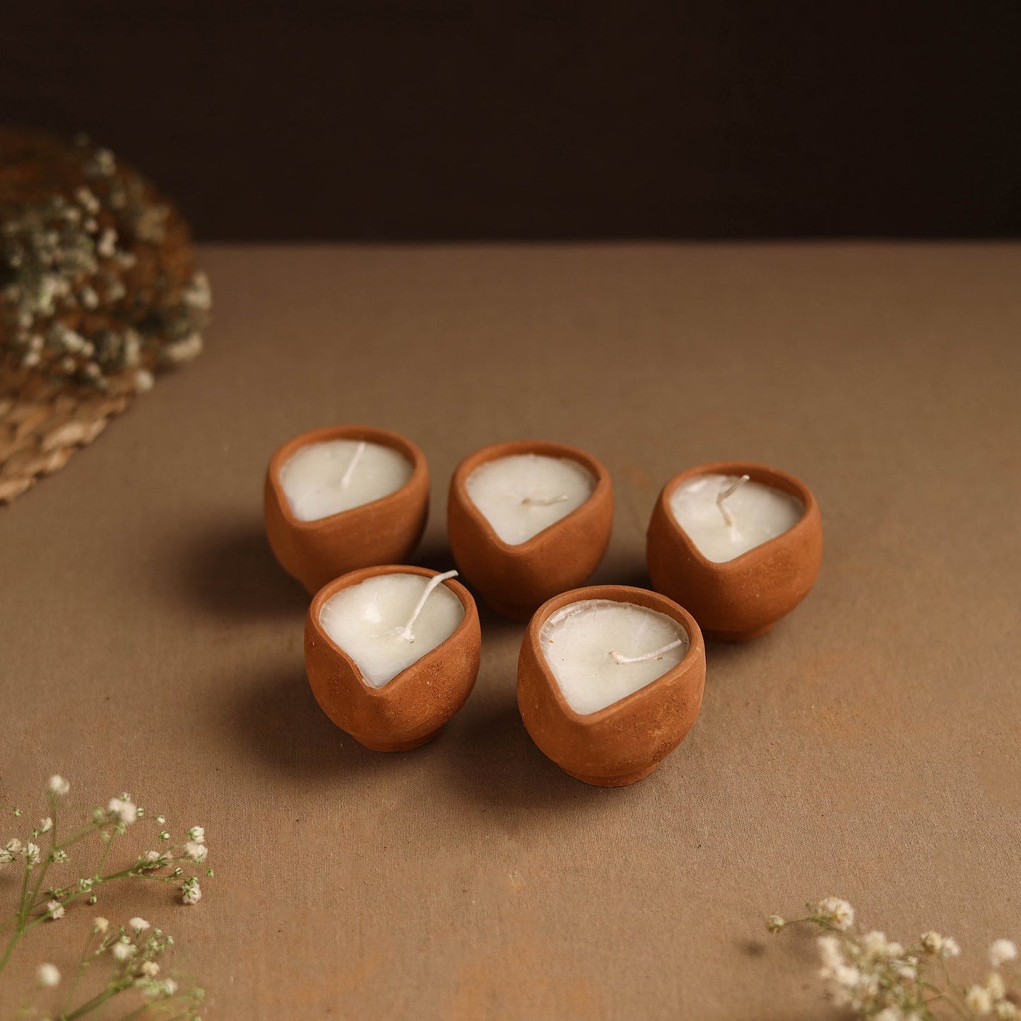 Handmade Terracotta Chirag Candle (Set of 5) 