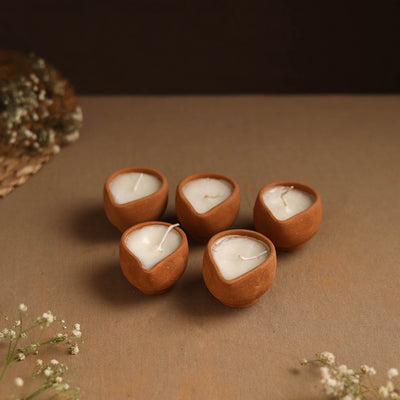  Handmade Terracotta Chirag Candle (Set of 5) 
