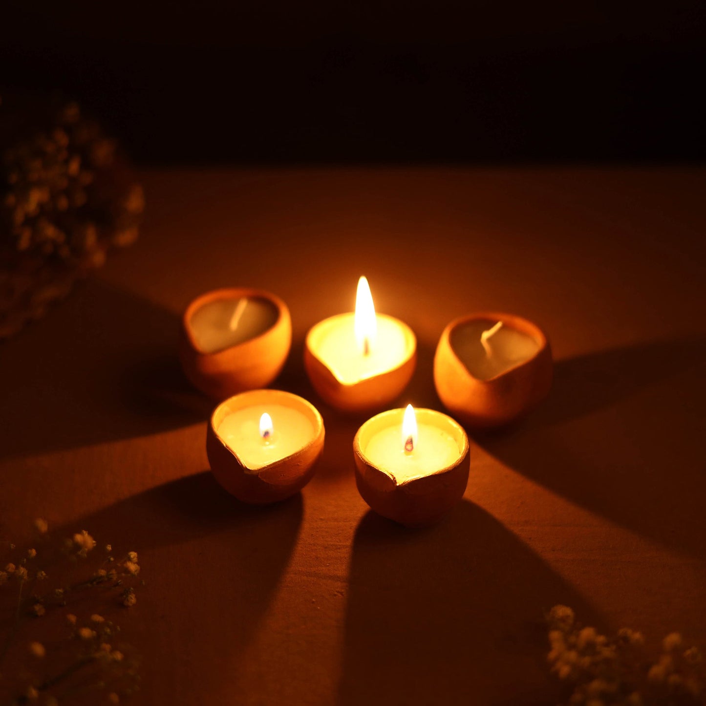  Handmade Terracotta Chirag Candle (Set of 5) 