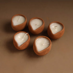  Handmade Terracotta Chirag Candle (Set of 5) 