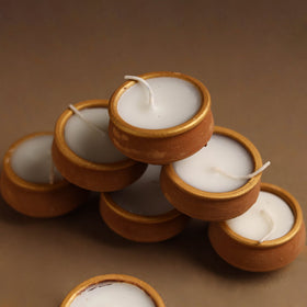  Handmade Terracotta Handi Candle (Set of 10) 