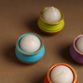 Handmade Terracotta Pot Handi Candle Holder (Set of 4)