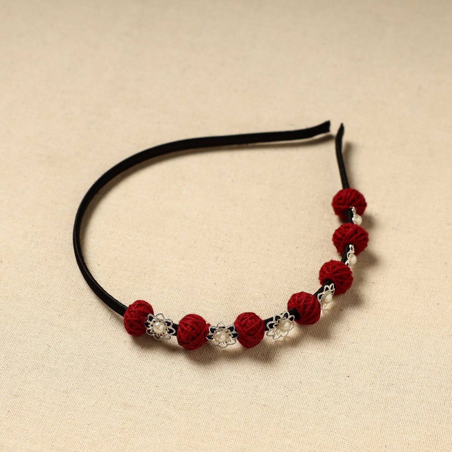  Handmade Thread & Bead Work Hair Band 04 