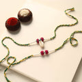 Handmade Thread & Bead Work Rakhi & Lumba Set