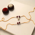 Handmade Thread & Bead Work Rakhi & Lumba Set