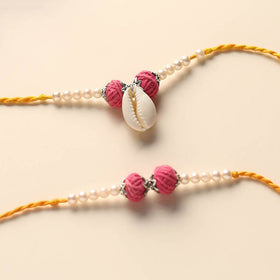 Handmade Thread & Bead Work Rakhi & Lumba Set