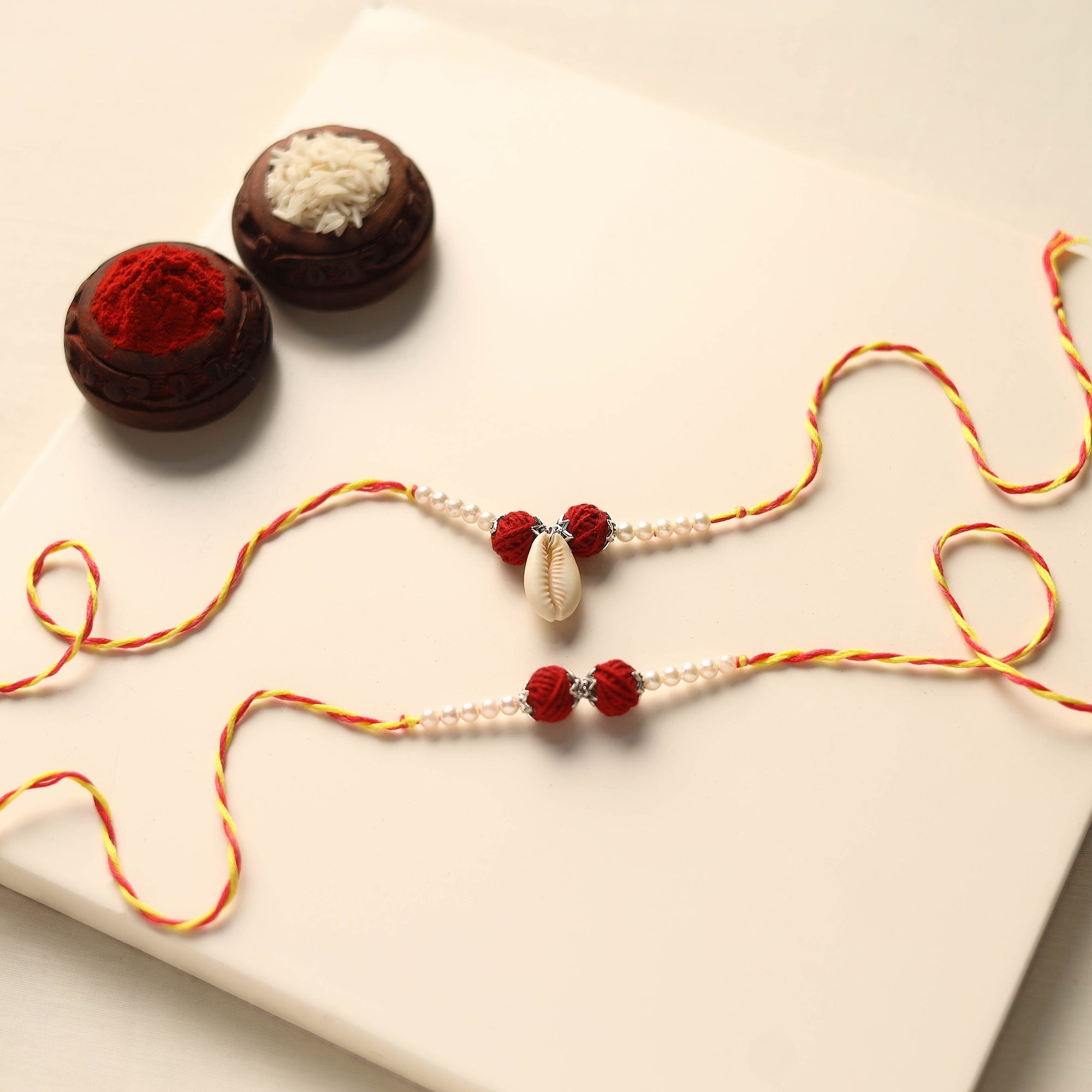 Handmade Thread & Bead Work Rakhi (Set of 2) 26