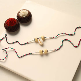 Handmade Thread & Bead Work Rakhi & Lumba Set