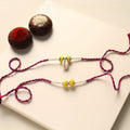 Handmade Thread & Bead Work Rakhi & Lumba Set