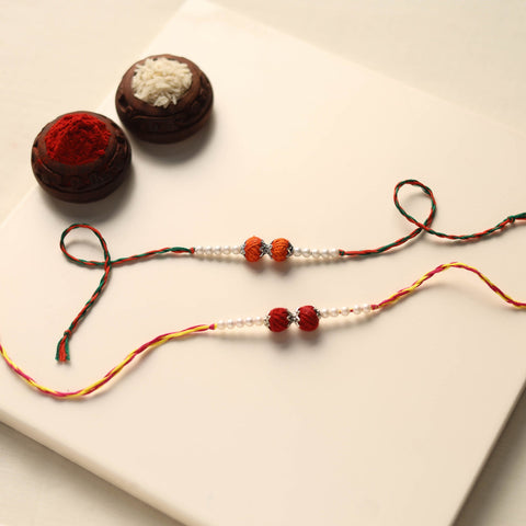 Handmade Thread & Bead Work Rakhi (Set of 2)