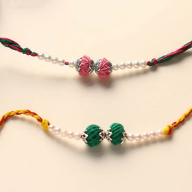 Handmade Thread & Bead Work Rakhi (Set of 2)