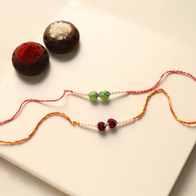 Handmade Thread & Bead Work Rakhi (Set of 2)