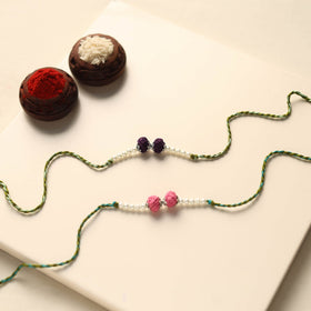 Handmade Thread & Bead Work Rakhi (Set of 2)