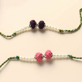 Handmade Thread & Bead Work Rakhi (Set of 2)