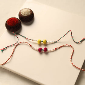 Handmade Thread & Bead Work Rakhi (Set of 2)