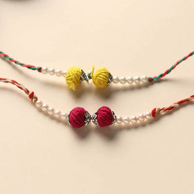 Handmade Thread & Bead Work Rakhi (Set of 2)