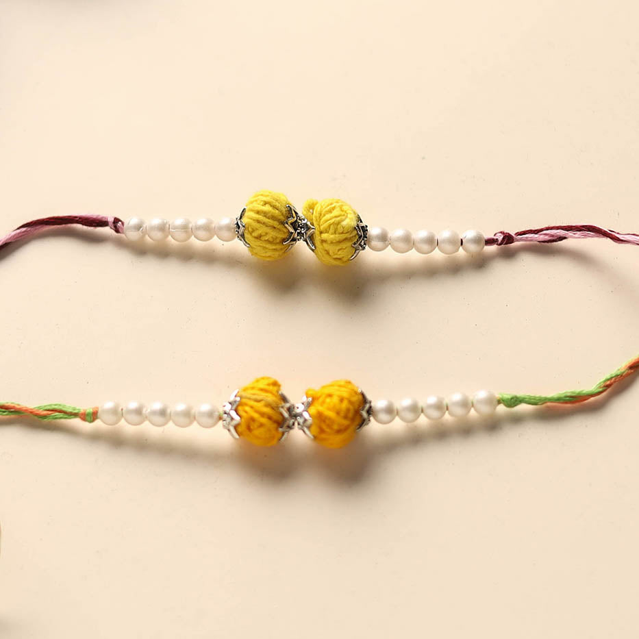Handmade Thread & Bead Work Rakhi (Set of 2)