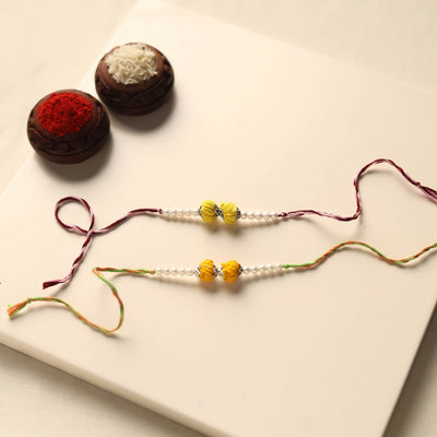 Handmade Thread & Bead Work Rakhi (Set of 2)