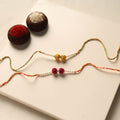 Handmade Thread & Bead Work Rakhi (Set of 2)