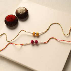 Handmade Thread & Bead Work Rakhi (Set of 2)