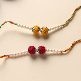 Handmade Thread & Bead Work Rakhi (Set of 2)