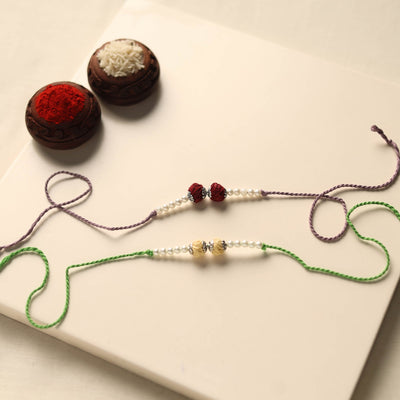 Handmade Thread & Bead Work Rakhi (Set of 2)