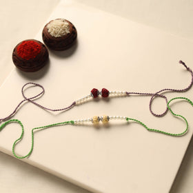 Handmade Thread & Bead Work Rakhi (Set of 2)