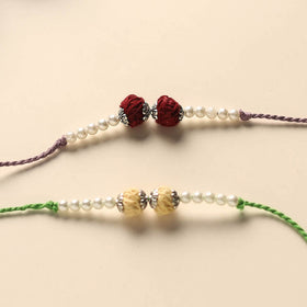 Handmade Thread & Bead Work Rakhi (Set of 2)