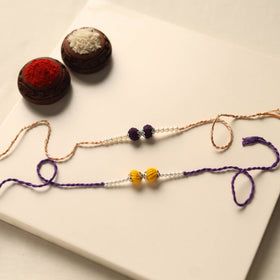 Handmade Thread & Bead Work Rakhi (Set of 2)