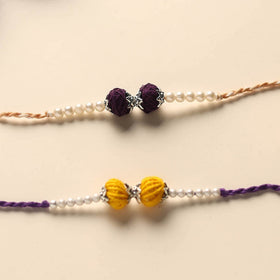 Handmade Thread & Bead Work Rakhi (Set of 2)