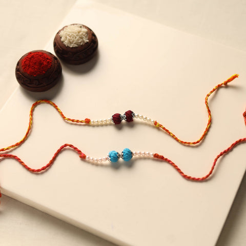 Handmade Thread & Bead Work Rakhi (Set of 2)