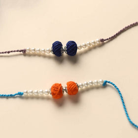 Handmade Thread & Bead Work Rakhi (Set of 2)