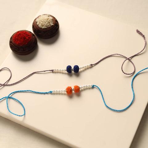 Handmade Thread & Bead Work Rakhi (Set of 2)