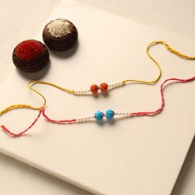 Handmade Thread & Bead Work Rakhi (Set of 2)