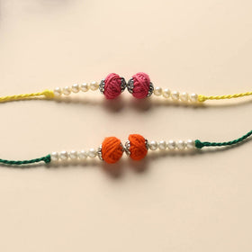 Handmade Thread & Bead Work Rakhi (Set of 2)