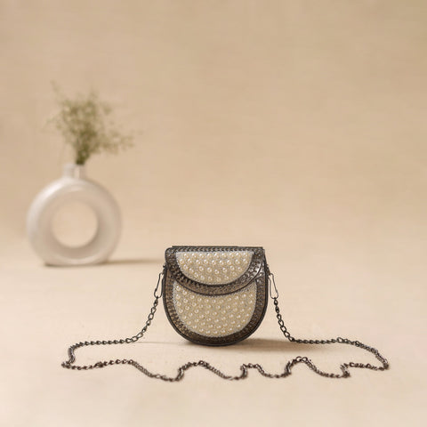 Handmade vintage metal beads clutch / sling bag 14
