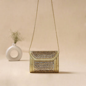 Handmade vintage metal mosaic stone clutch / sling bag 01
