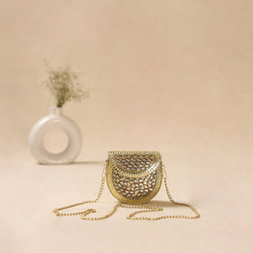 Handmade vintage metal mosaic stone clutch / sling bag 02