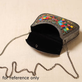 Handmade vintage metal mosaic stone clutch / sling bag 04