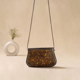 Handmade vintage metal mosaic stone clutch / sling bag 06