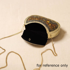 Handmade vintage metal mosaic stone clutch / sling bag 06