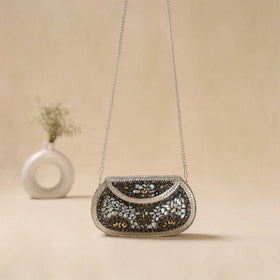Handmade vintage metal mosaic stone clutch / sling bag 07