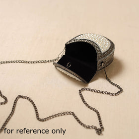 Handmade vintage metal mosaic stone clutch / sling bag 11