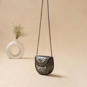 Handmade vintage metal mosaic stone clutch / sling bag 12