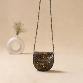 Handmade vintage metal mosaic stone clutch / sling bag 13